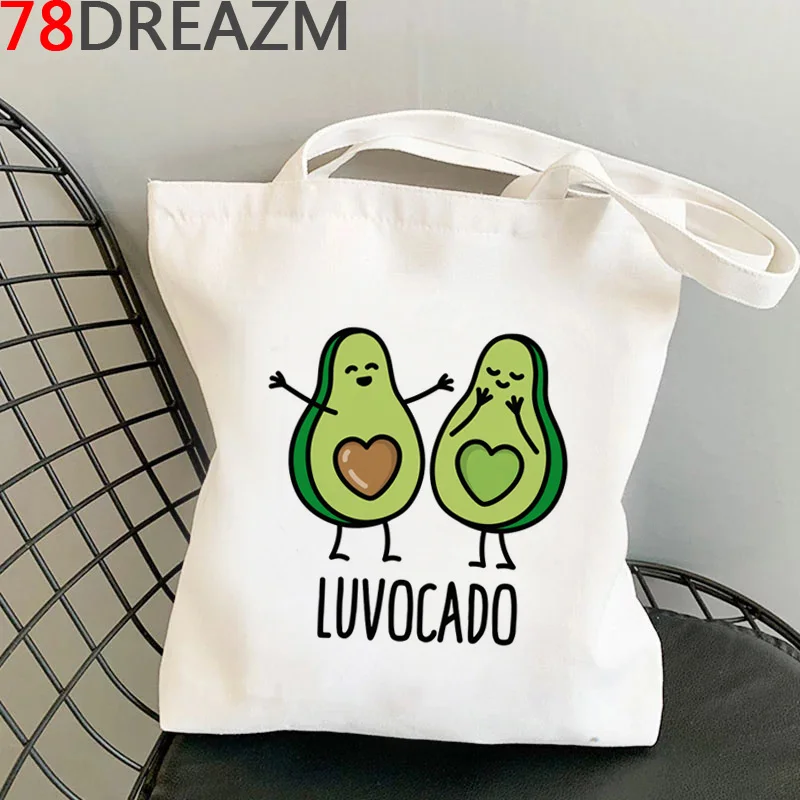 

Avocado shopping bag tote reusable cotton canvas shopping bag cloth ecobag reusable net sac toile