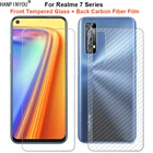 Для Realme 7 7i X7 Pro 4G 5G 1 комплект = мягкая задняя пленка из углеродного волокна + ультратонкая Защитная пленка для переднего экрана из закаленного стекла премиум класса
