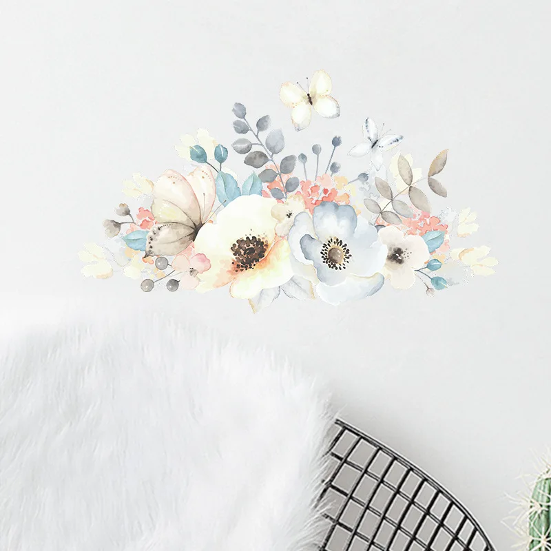 

Watercolour Flowers Wall Decals for Room Decor Living room Bedroom Wall Decor Wall Stickers Removable Wall Decals Home Decor