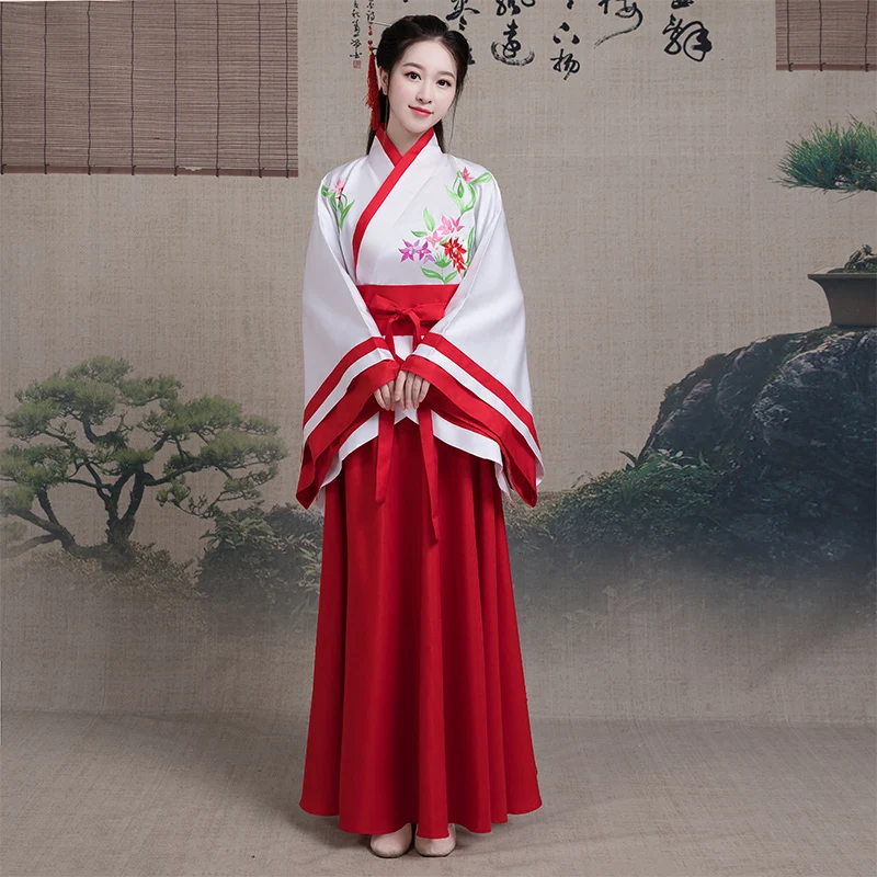 

2021 Chinese Traditional New Year Woman Performance Dance Hanfu Female Party Tang Suit Girls Princess Dress Retro Costumes