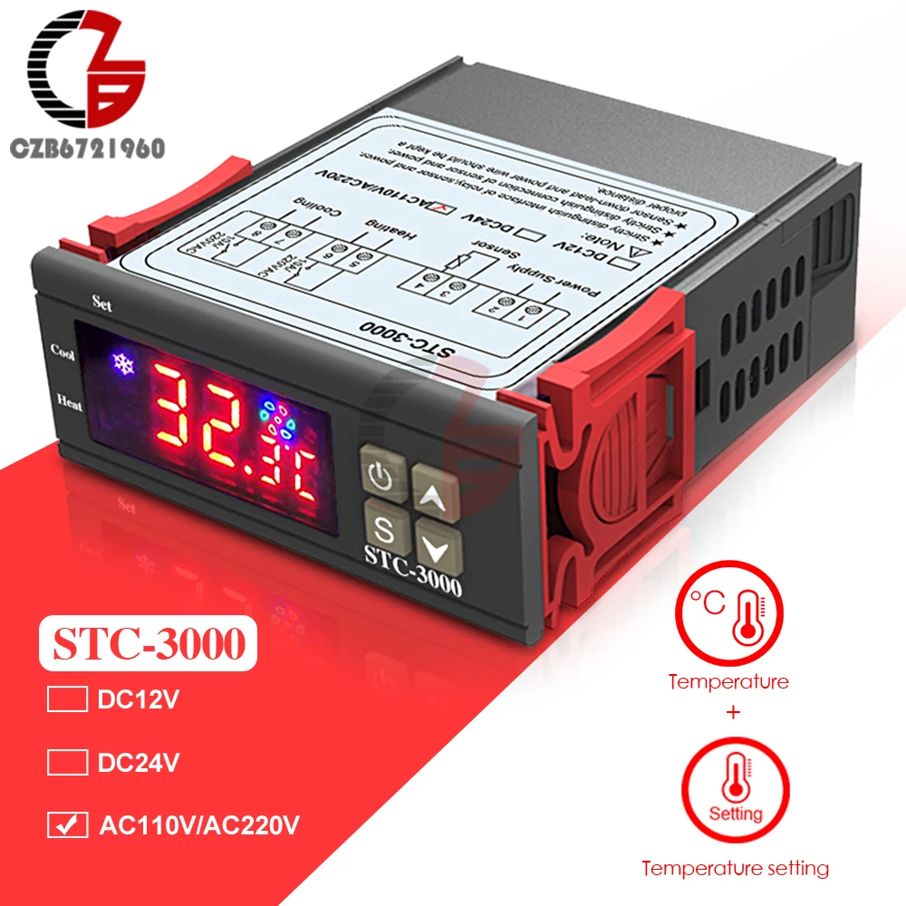 Цифровой термостат STC 3000 AC 110 220 В регулятор температуры терморегулятор для