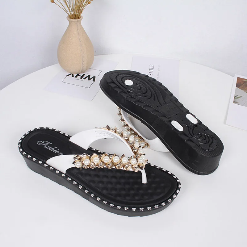 

Bailehou Women Beach Flip Flops Slippers Summer Sandals Fashion Flats High Heel Slippers Home Female Ladies Woman Shoes Slides
