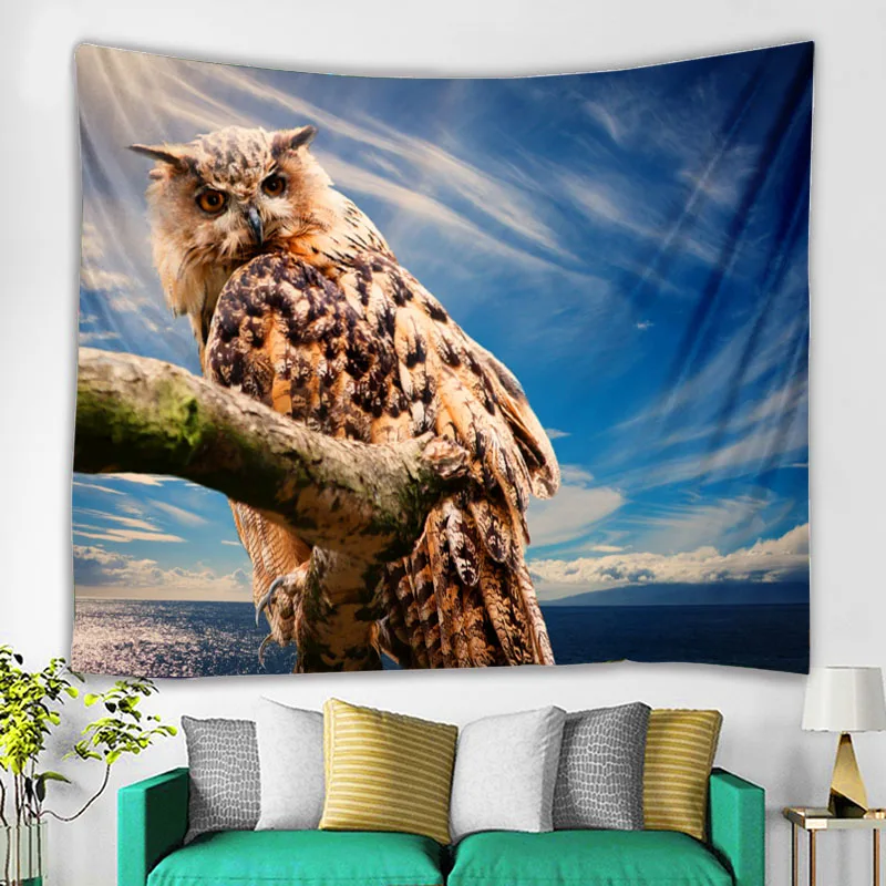TapestryFashion крутое украшение в виде животных с цветным принтом совы хиппи Мадара