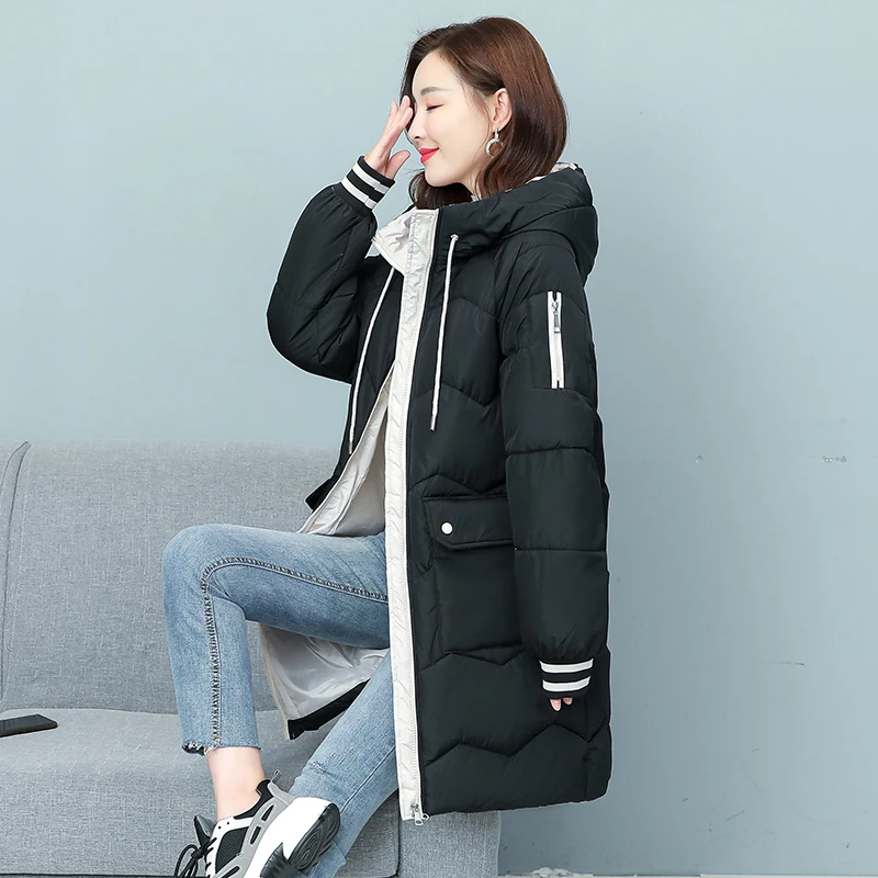 7 Colors Women Long Hooded Quilted Coat Winter Bubble Jackets Plus Size Puffer Down Warm Parkas Korean Casual Overcoat Female