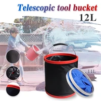 11l 12l new thickening portable folding bucket outdoor camping car storage container wash car mop fishing bucket cleaning tools