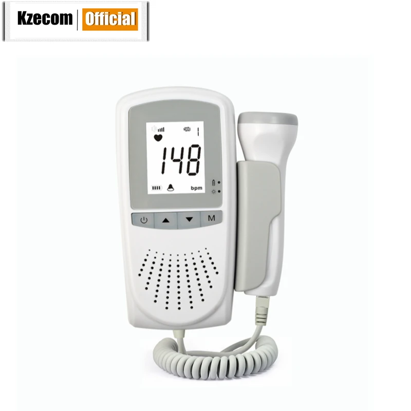 

Kzecom Fetal Doppler hand-hold Pocket portable sound Baby heart pregnancy Ultrasound fetus doppler Detector machine monitor hire