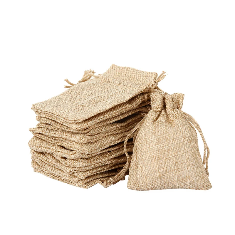 50 шт Подарочные мешки для конфет Свадебный винтажный натуральный мешковин