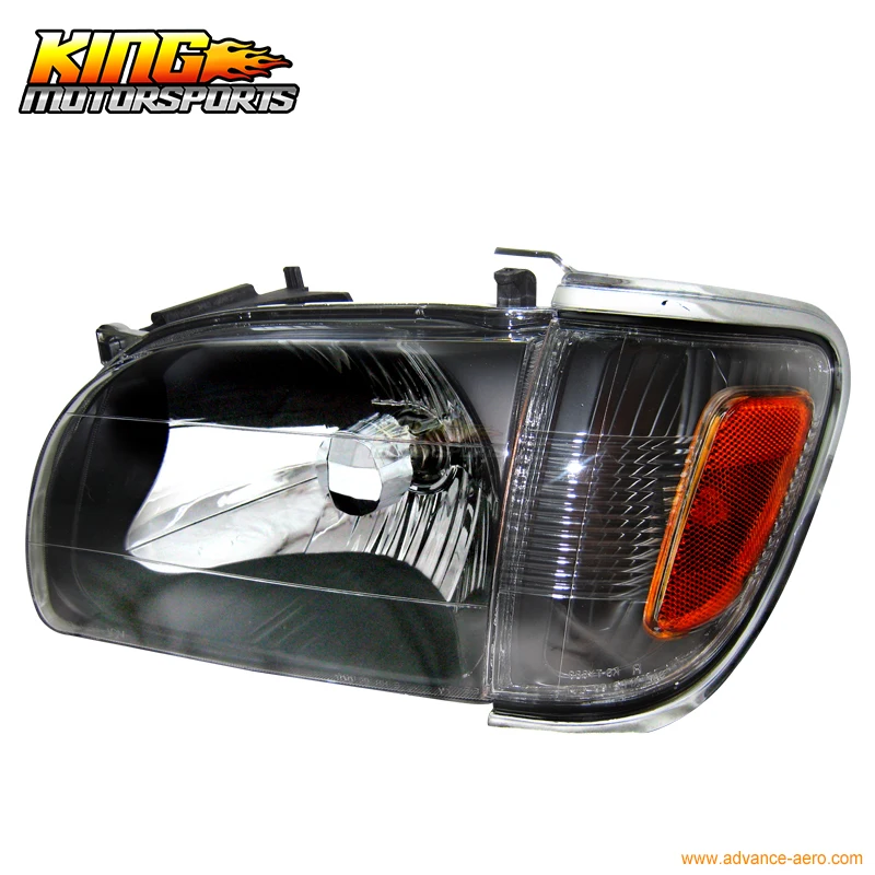 Подходит для 01 02 03 04 Toyota OE Tacoma черные фары + Угловые сигнальные лампы Amber USA Domestic