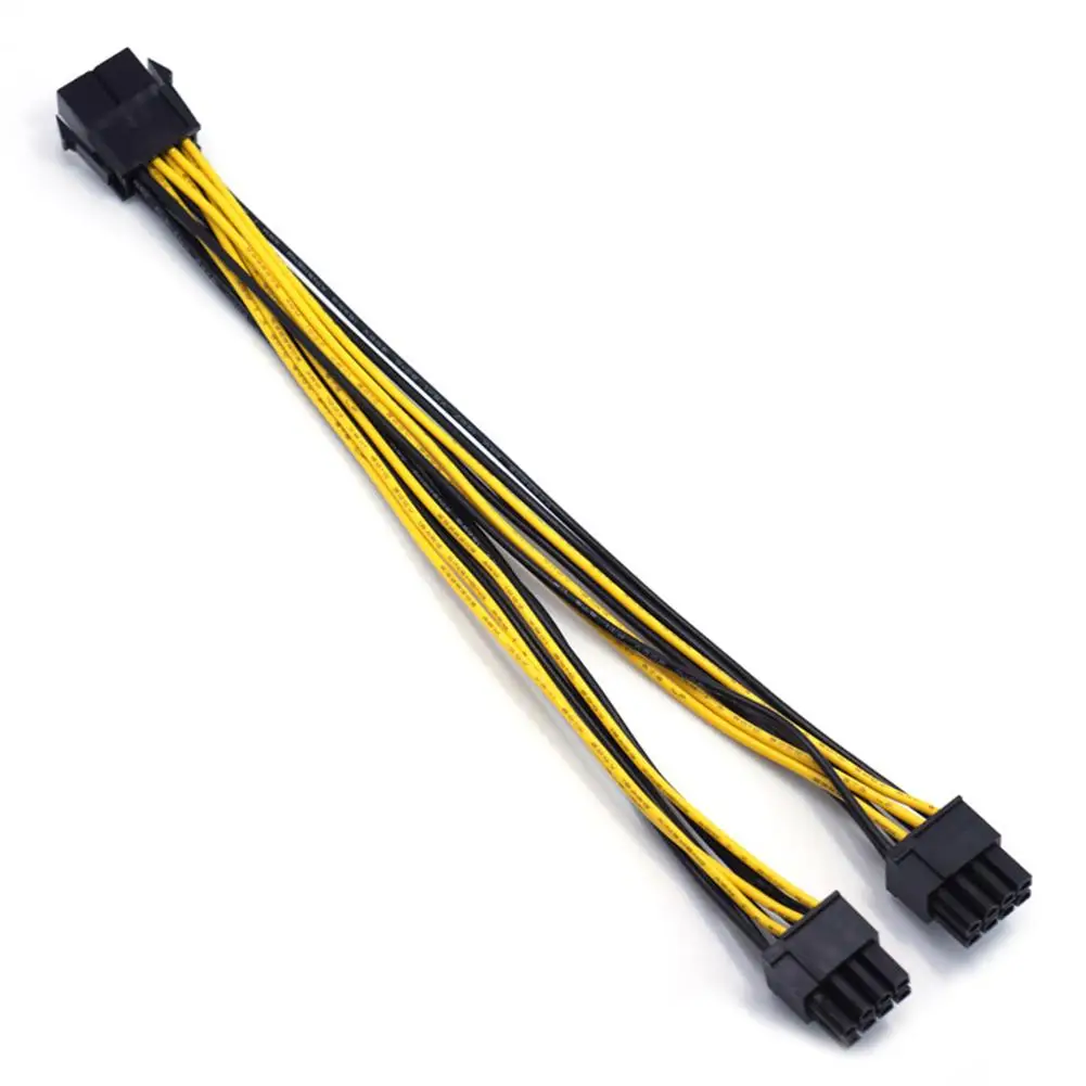 ЦП 12 В 8 Pin для Dual (6 + 2) PCIE адаптер питания кабель 22 см | Компьютеры и офис