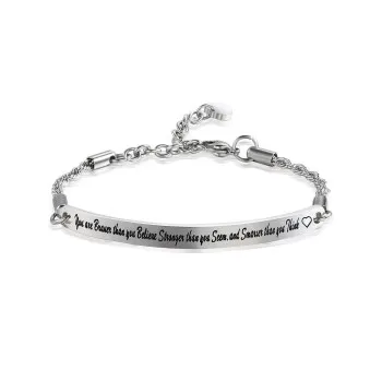

2021 lettering bracelet couple bracelet You are Braver than you Believe chain titanium steel bracelet B647KHNG
