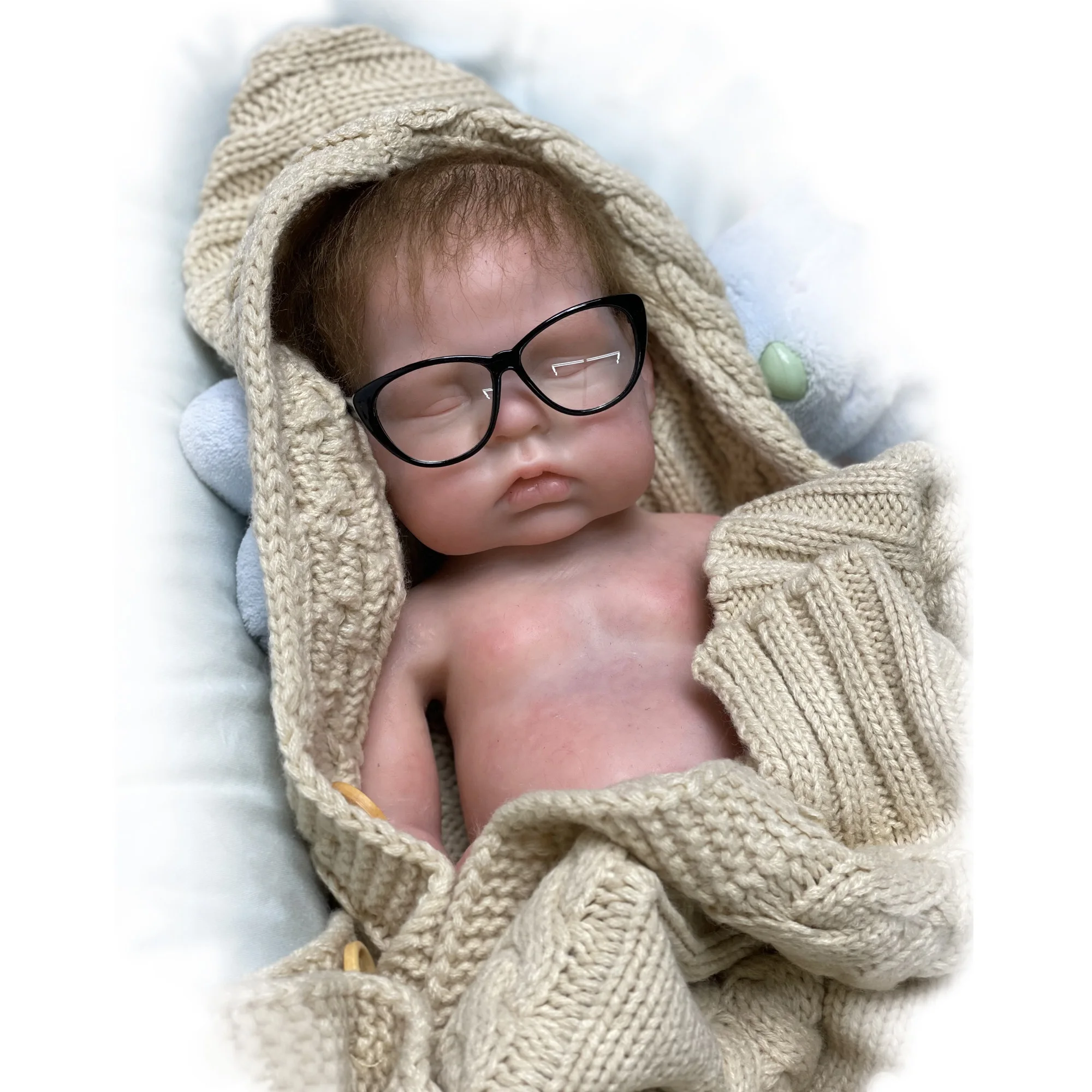 

Adolly Reborn Baby Doll Full Body Solid Platinum Silicone Soft 18 Inch Washable Newborn Boy Girl Toy That Look Real ad18s001c