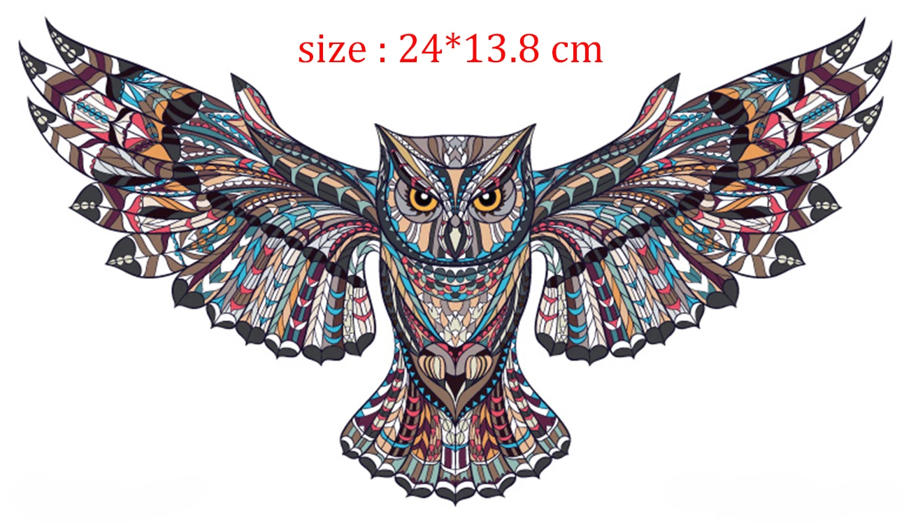 Временные груди сзади татуировки Стикеры Цвет Сова Птица Тотем поддельный тату