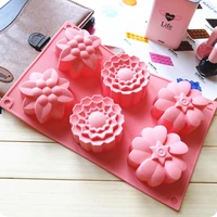 feiqiong floral cake mold cute flower shape baking decorating moulds diy silicone pudding chocolate bakeware moulds random color