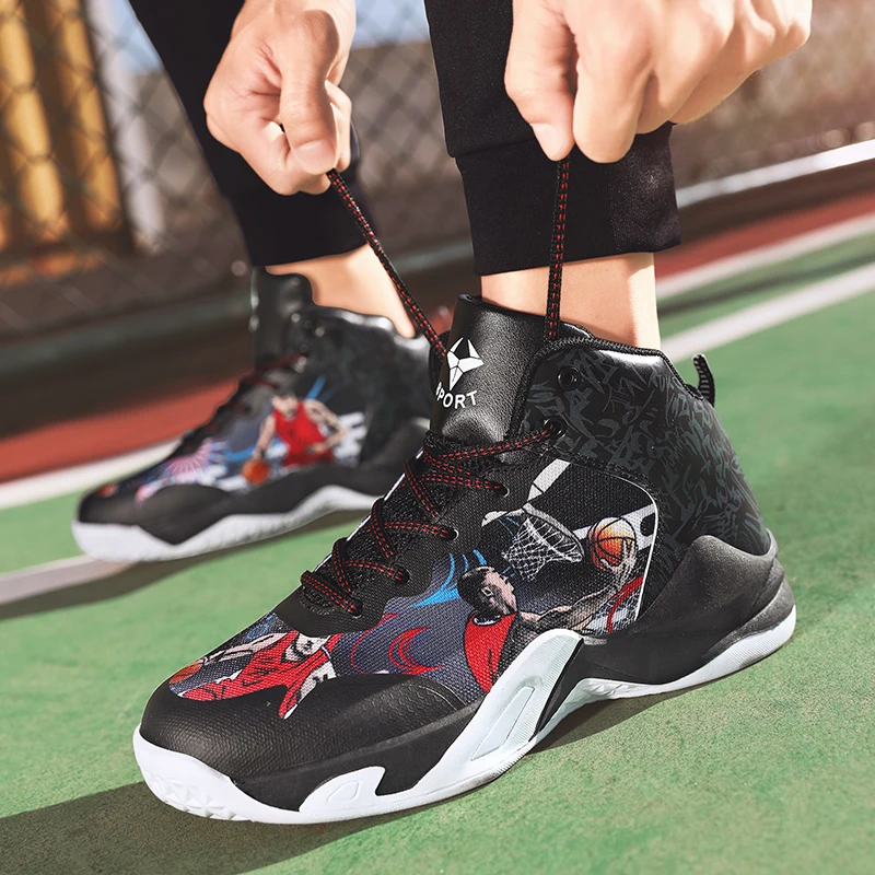 Профессиональная баскетбольная обувь мужские кроссовки уличные амортизирующие
