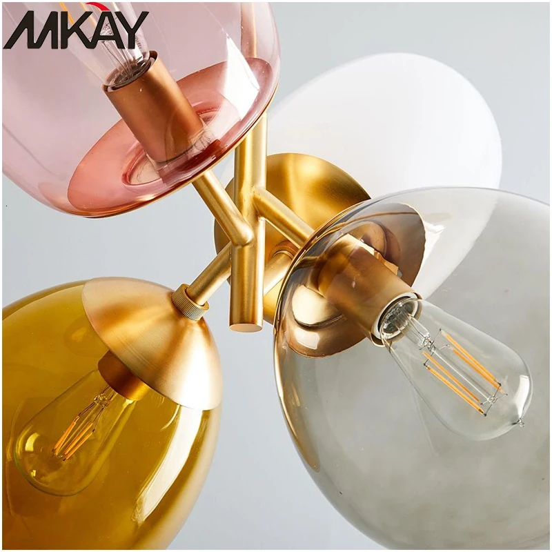 Цветная люстра стеклянная ручной работы для дома/кофейного бара скандинавский