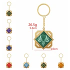 Металлические аксессуары для косплея Game Genshin Impact, аниме проект, 7 элементов, подвеска глаза Бога, брелок из цинкового сплава, украшения на Хэллоуин