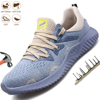 breathable men safety shoes anti puncture proof work sneakers indestructible steel toe cap lightweight work boots comfor shoes