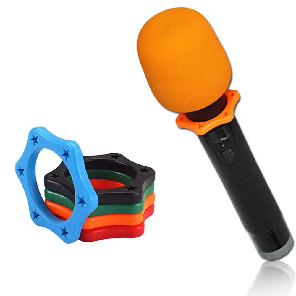 

5Pcs Microphone Silicone Skidproof Circle KTV Mic Anti-slip Replacement Ring