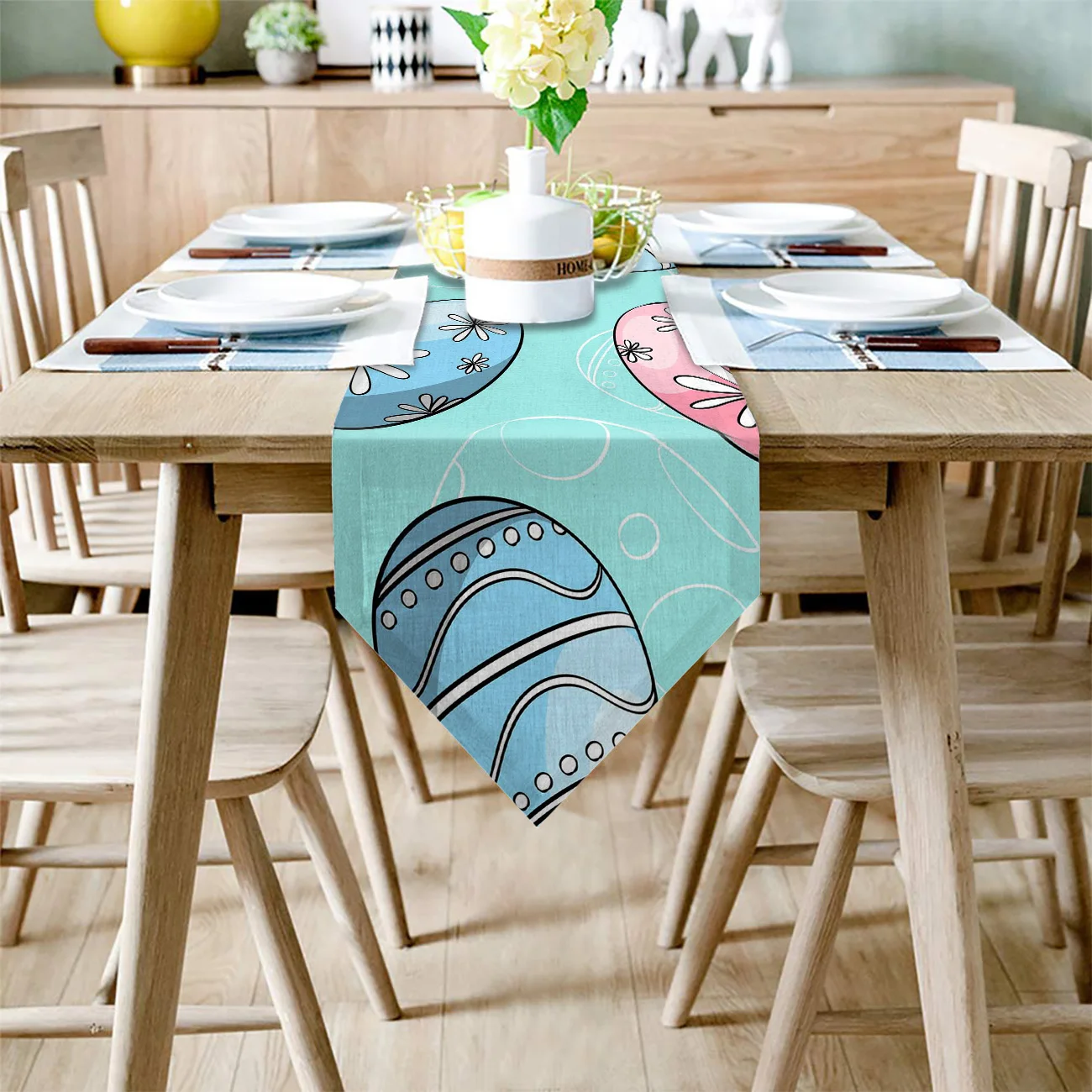 Пасхальные яйца синий фон настольная дорожка Рождество Отель Свадьба Ужин