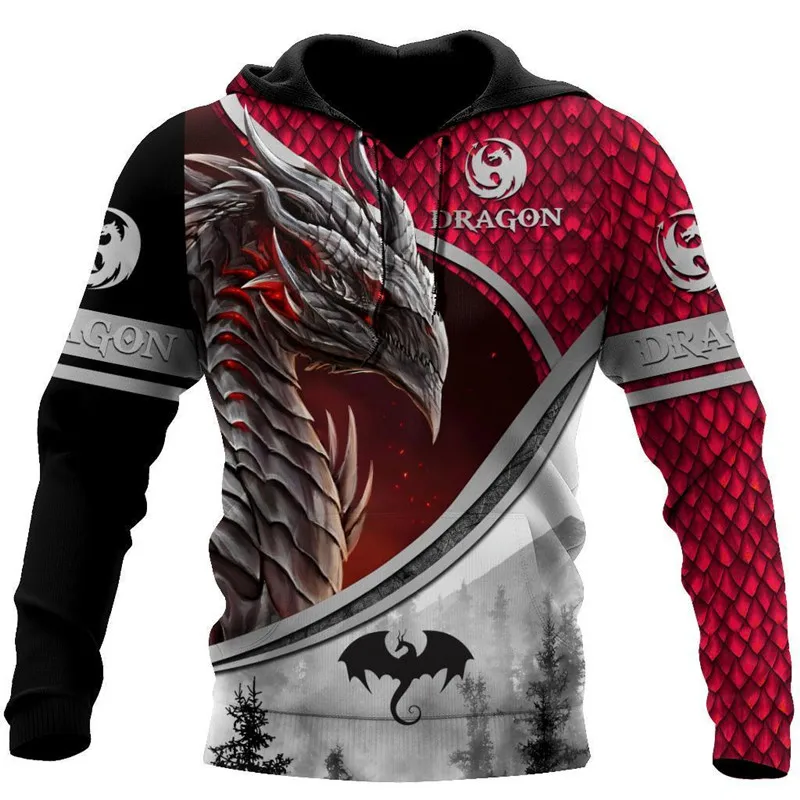 Самый красивый Осенний свитшот с 3d принтом Love Dragon толстовка унисекс на молнии