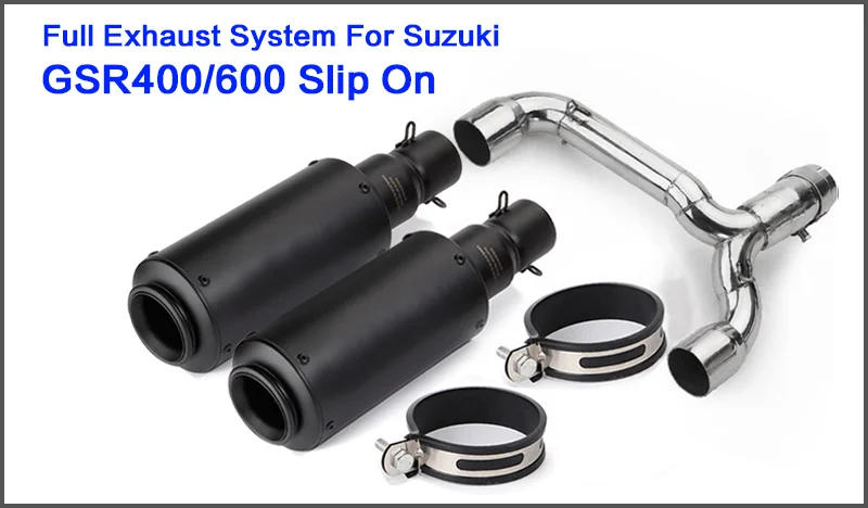 Мотоцикл полный выхлоп труба для suzuki GSR400 GSR600 BK400 BK600 GSR BK 400 600 изменение глушитель