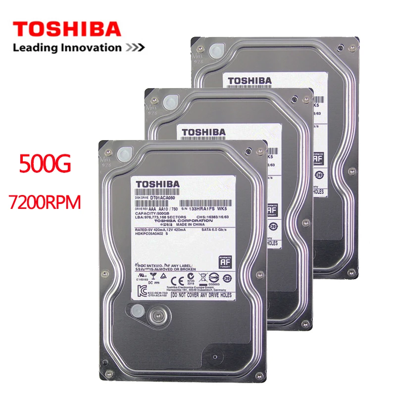 

Toshiba 500GB desktop computer hdd 3.5" internal mechanical hard disk SATA3 6Gb/s hard disk 1TB 2TB 5700-7200 RPM buffer