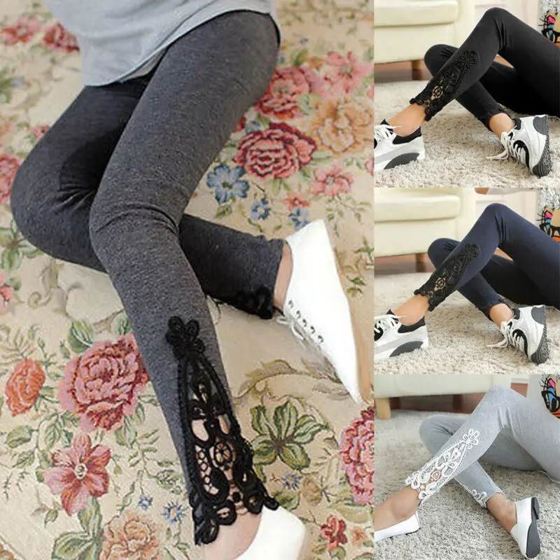 Женские сексуальные обтягивающие кружевные хлопковые брюки модные однотонные