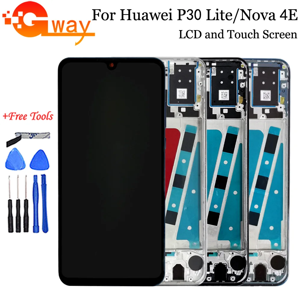 Оригинальный ЖК дисплей с рамкой для HUAWEI P30 Lite экран Nova 4e MAR LX1 LX2 AL01|Экраны