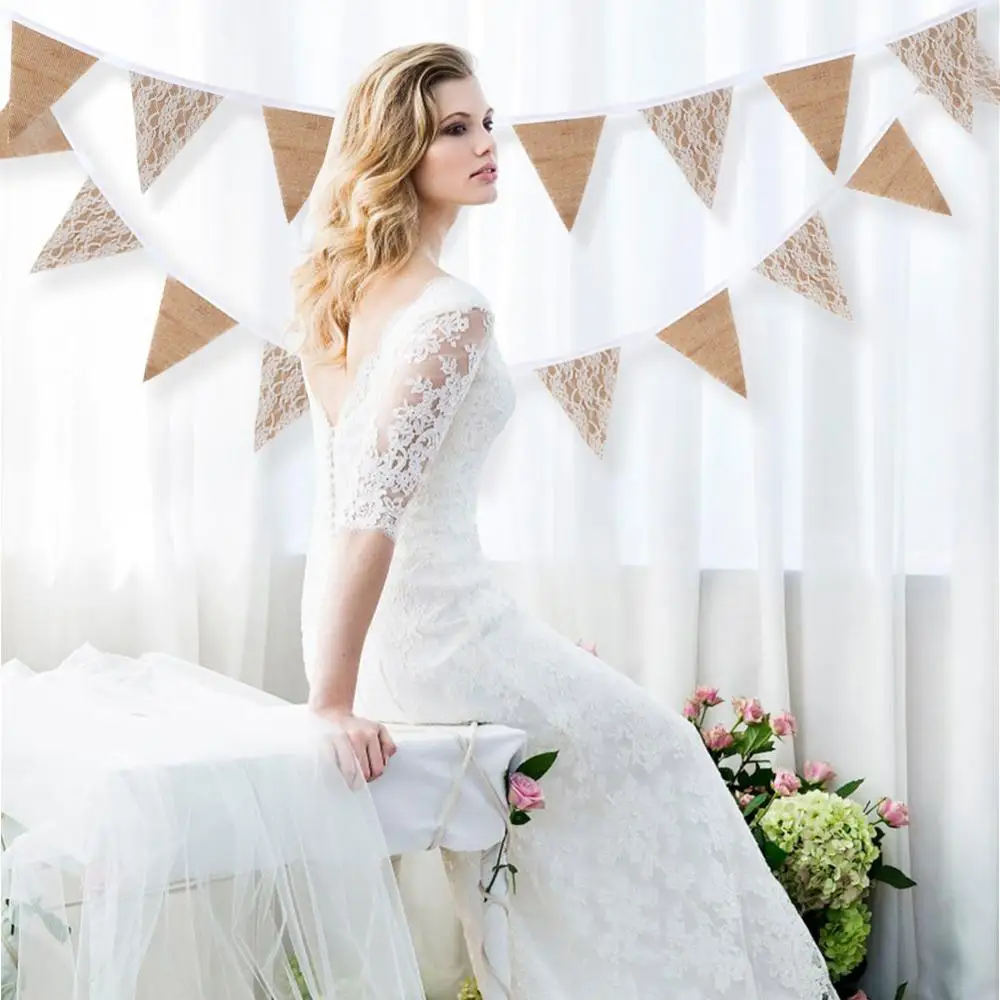 Кружевная настольная дорожка OurWarm свадебное украшение баннер из мешковины