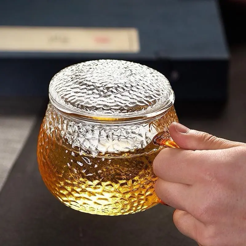 Стакан большой емкости с узором молотка и крышкой фильтр для чашки чая Офисная