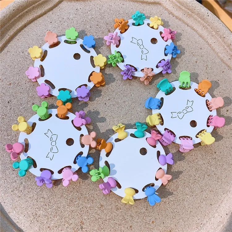 

10 Pcs/set Frosted Small Gripping Clip Women Girls Plastic Small Hair Crab Claw Barrettes Mini Hairpin Accessories Headwear