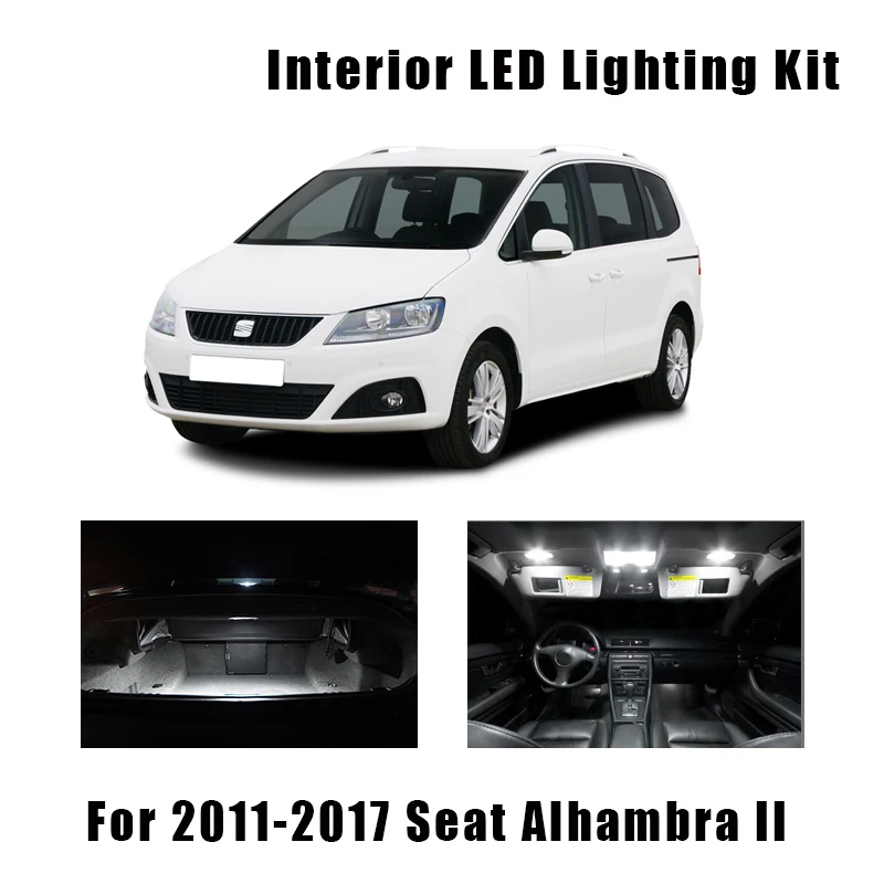 

21pcs White Canbus LED Interior Lights Map Dome Reading Lamp Kit For 2011-2017 Seat Alhambra II MK2 710 711 Trunk Door Bulbs