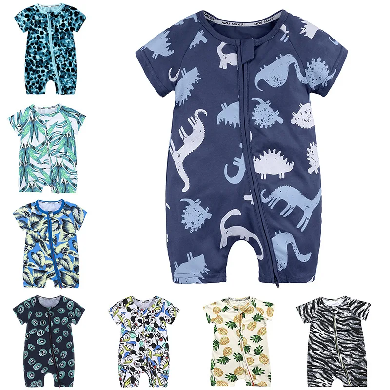 

Short-sleeve Baby Rompers Animal Dinosaur Print Baby Boy Clothes Jumpsuit Summer Onesie Infant Baby Girls Newborn Clothing 3M-3T