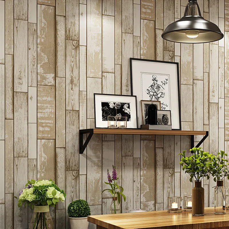 Обои из ПВХ с имитацией древесины винтажные водонепроницаемые настенные 3D