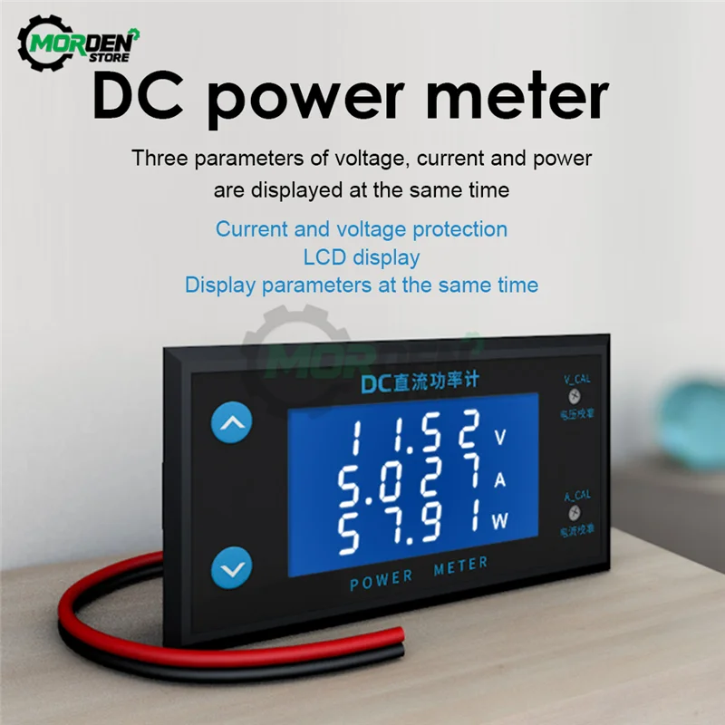 

DC 0-200V 10A LCD 4-Digits High-Precision Voltage Current Power Meter Digital Voltmeter Ammeter Volt Tester