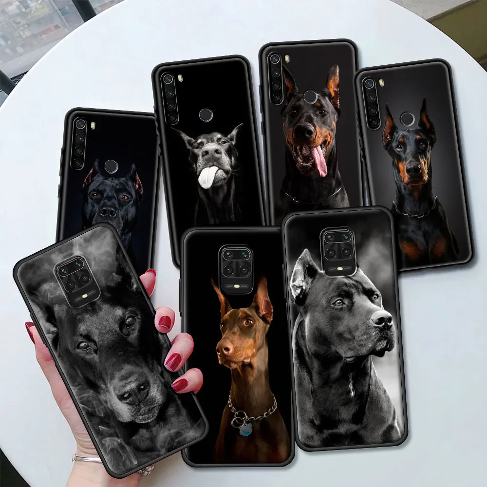 

Doberman Dog Silicone Case Funda For Xiaomi Redmi Note 10 9S 9 8 Pro 8T 8A 9A 9C 7 7A K40 Pro Black Soft Back Shell Cover Coque