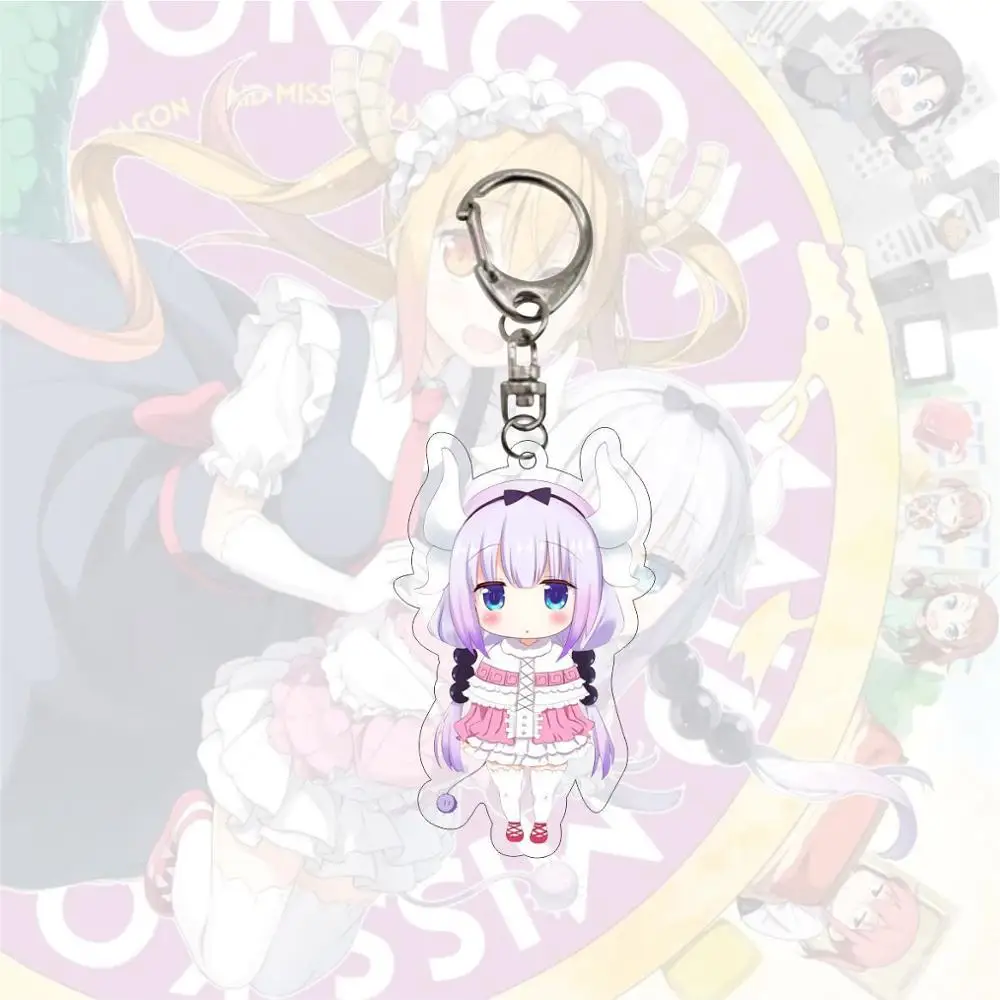 

Animation Xiao Lin's Dragon Maid Acrylic Key chain Work Cell Platelet Backpack Pendant cartoon Card Lady pendant key chains