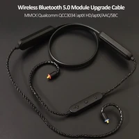 bluetooth 5 0 upgrade cable aptx hd for mmcx se215 se535 0 75mm 2pin cca trn kz ie80s a2dc ue qdc connector headset qcc3034 aac
