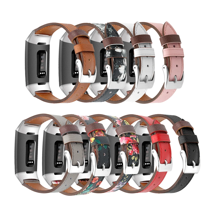 Ремешок для Fitbit Charge 3 сменный кожаный браслет Correa ремешок часов 63007 | Наручные часы