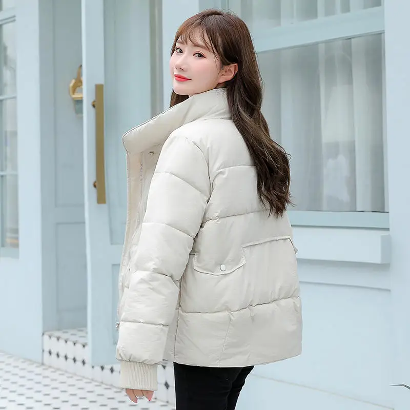 

Short Down Cotton Coat Female Loose Student Warm Thicken Winter Clothes Women Jacket Padded New Parkas Woman Coats Solid Q3018