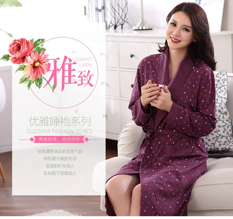 Размера плюс L-XXXL хлопковый Халат для сна Для Женщин Осенние пикантные Pijamas мужские зимние парки Inverno: ночная рубашка с длинными рукавами, домашняя одежда халат