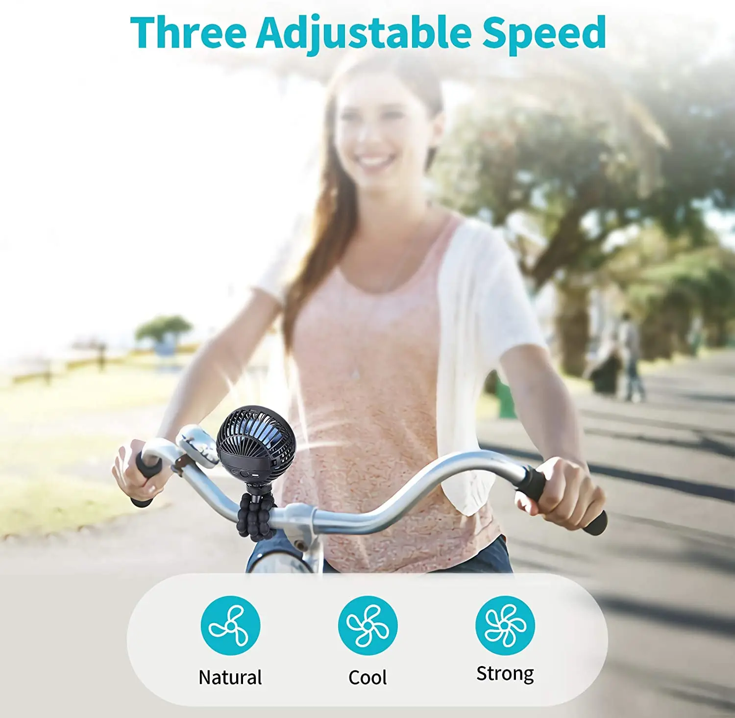 Ручной вентилятор SmartDevil 3 скорости прищепка для коляски работает от батареи