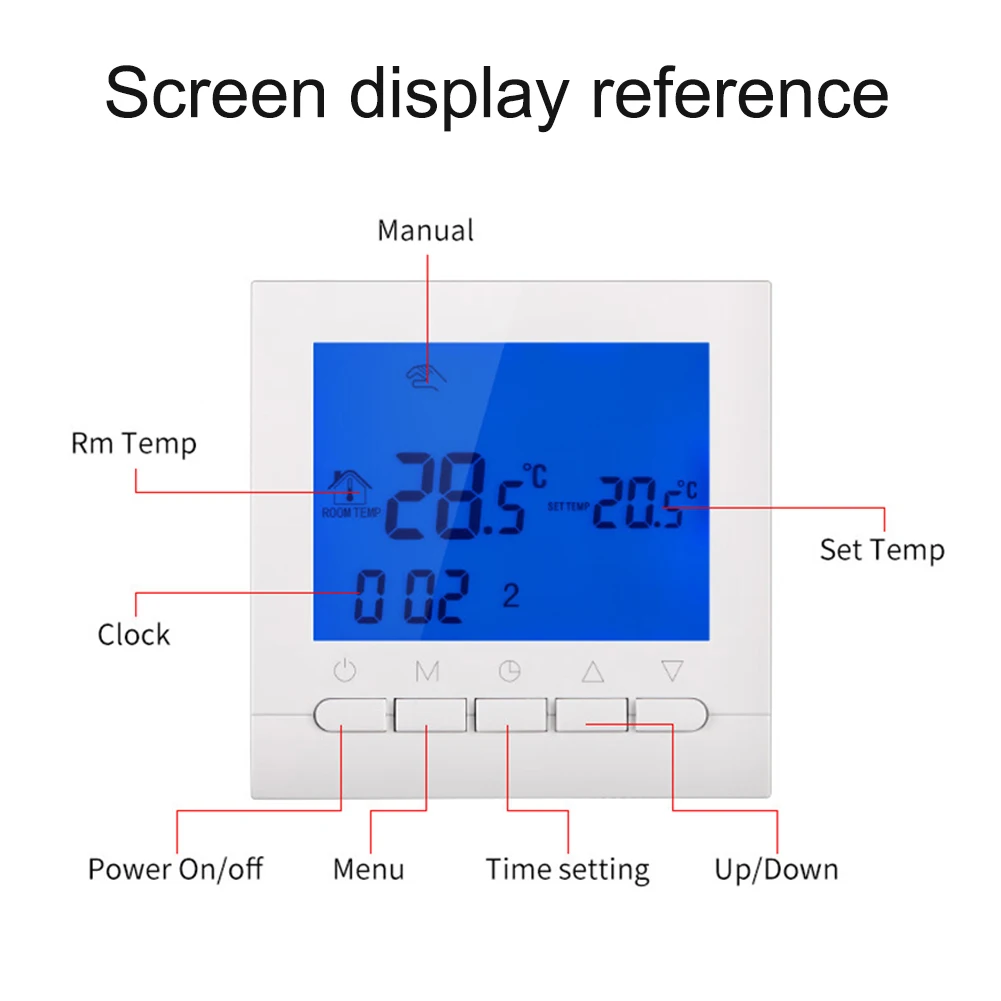 

Digital Thermostat With Backlit LCD Display Smart Programmable Accurate Electronic Regulator Home Room Heating Wifi APP Control