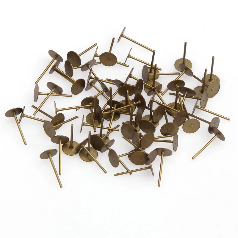 Основание для сережек-гвоздиков с античным золотым/бронзовым/серебряным