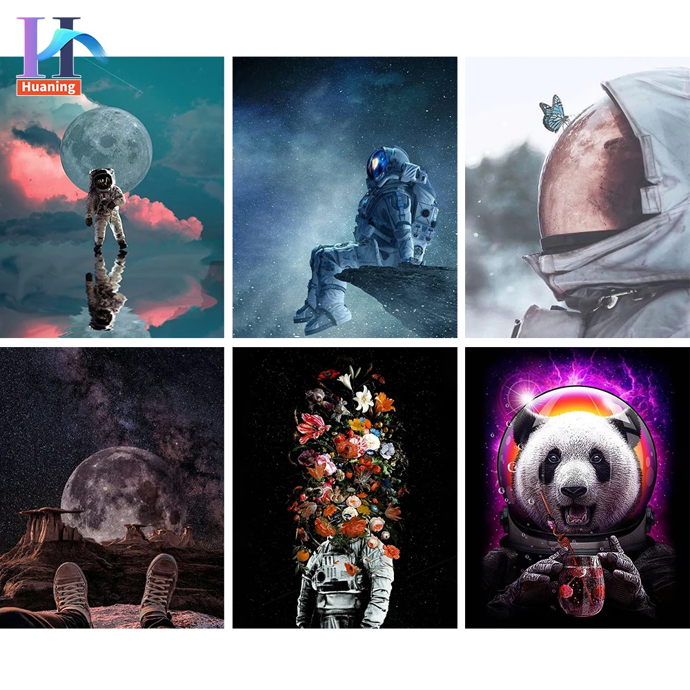 

DIY Painting By Numbers Adults Kits Room Decoration Astronaut Bedroom Decoration Painting Art Hand Painted For Home Decor Gift