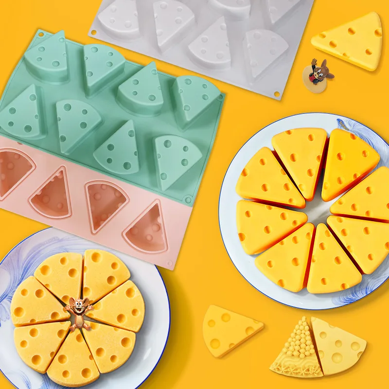 

8-Piece Cheese Mousse Cake Silicone Mold DIY Brushed Handmade Soap Aromatherapy Candle Grinding Tool