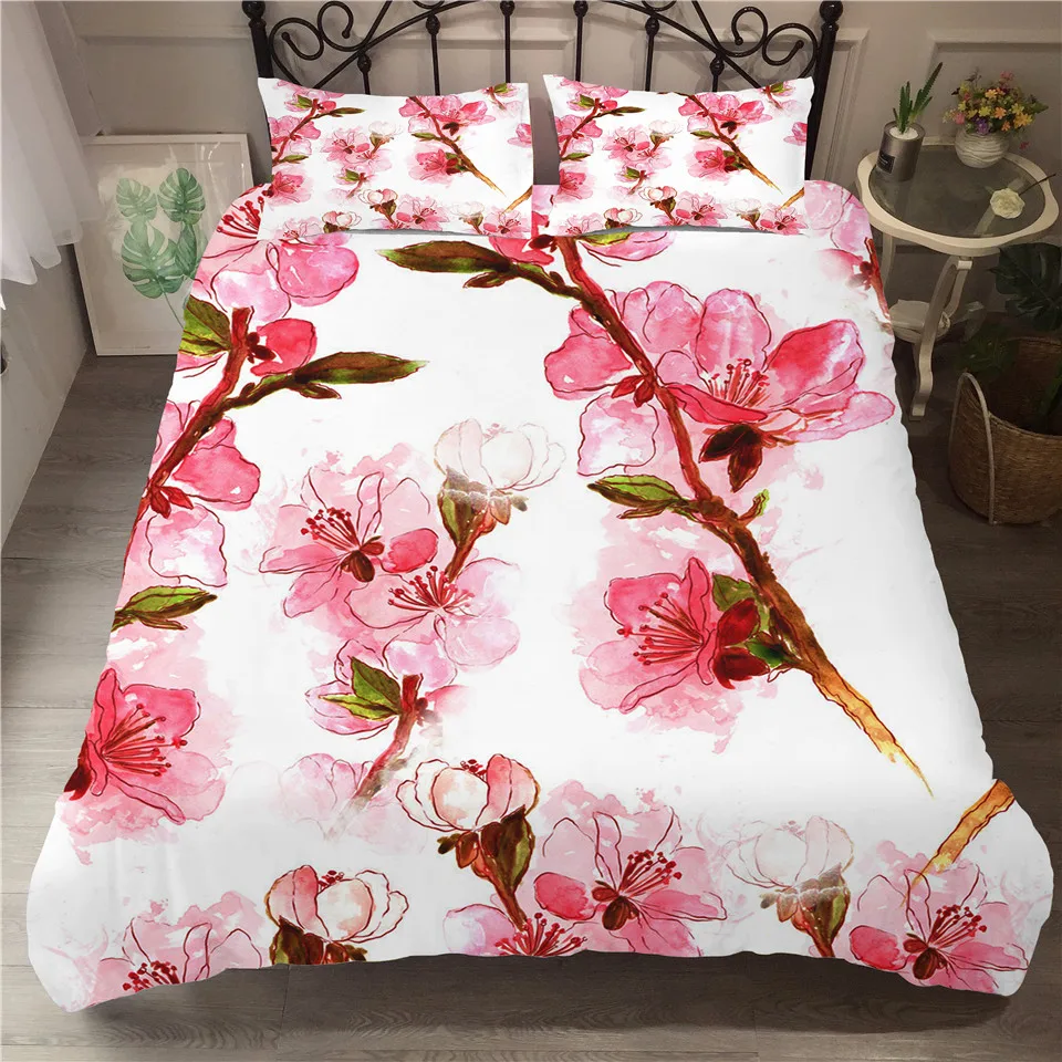 

Luxury 3D Romantic red Rose Bed Set Flower Dandelion Plant King Size Kid Bedding Set Floral Duvet Cover Pillowcase Bed Linen Set