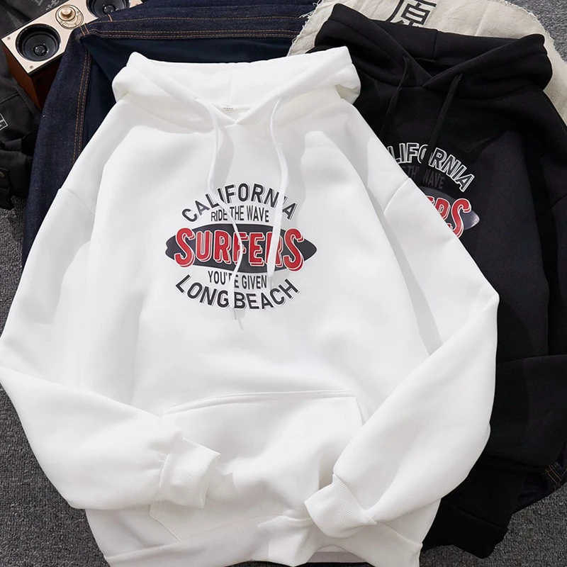 

Толстовка женская с капюшоном, свитшот с винтажным принтом букв, уличная одежда в Корейском стиле, Повседневный пуловер с длинным рукавом в ...