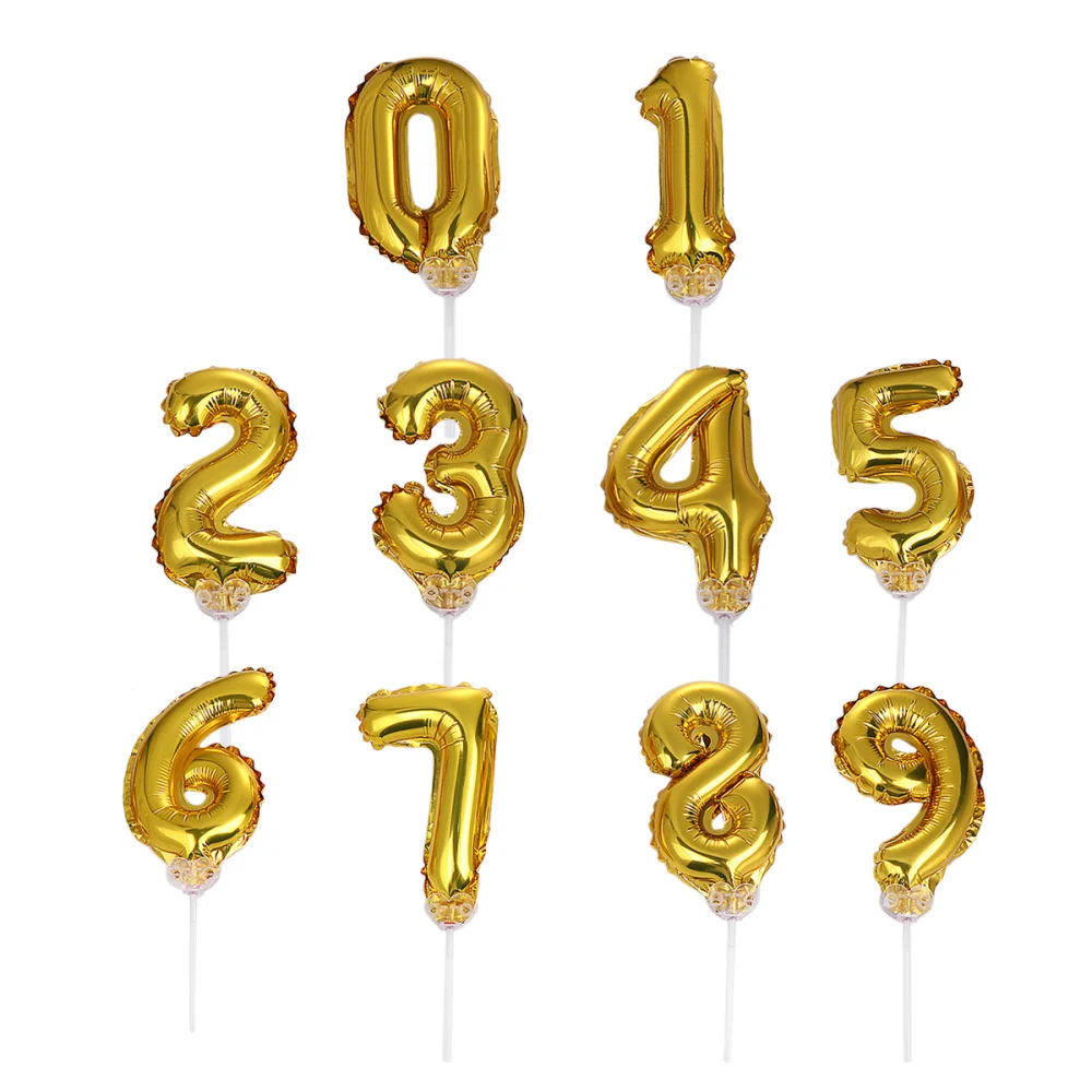 1 комплект 10 шт. воздушные шары с цифрами мини фольги торт фруктовый десерт