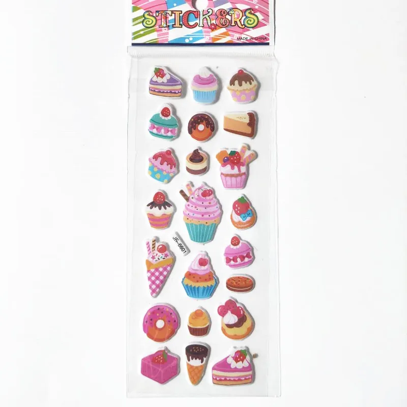 6 Sheets Cute Bubble Cake Stickers Creative Dessert Food Ice Cream Adesivos Korean Stationery Supplies Kids Sticky Notes Label | Игрушки и